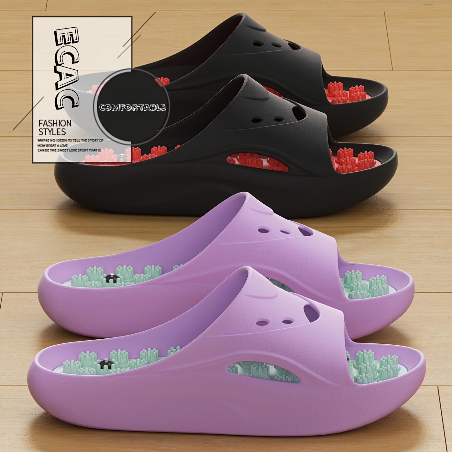 Men Shoes Size - Kadın Erkek EVA Masaj Terlikleri Kalın