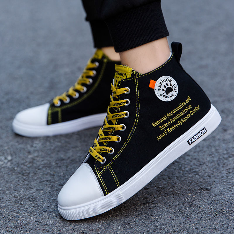 Men Shoes Offer - Kanvas Bağcıklı İlkbahar Sonbahar Yüksek Bilekli