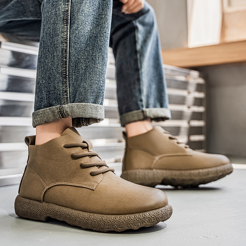 Men'S Shoes Dq - Erkek Ayak Bileği Botları Kahverengi Kısa