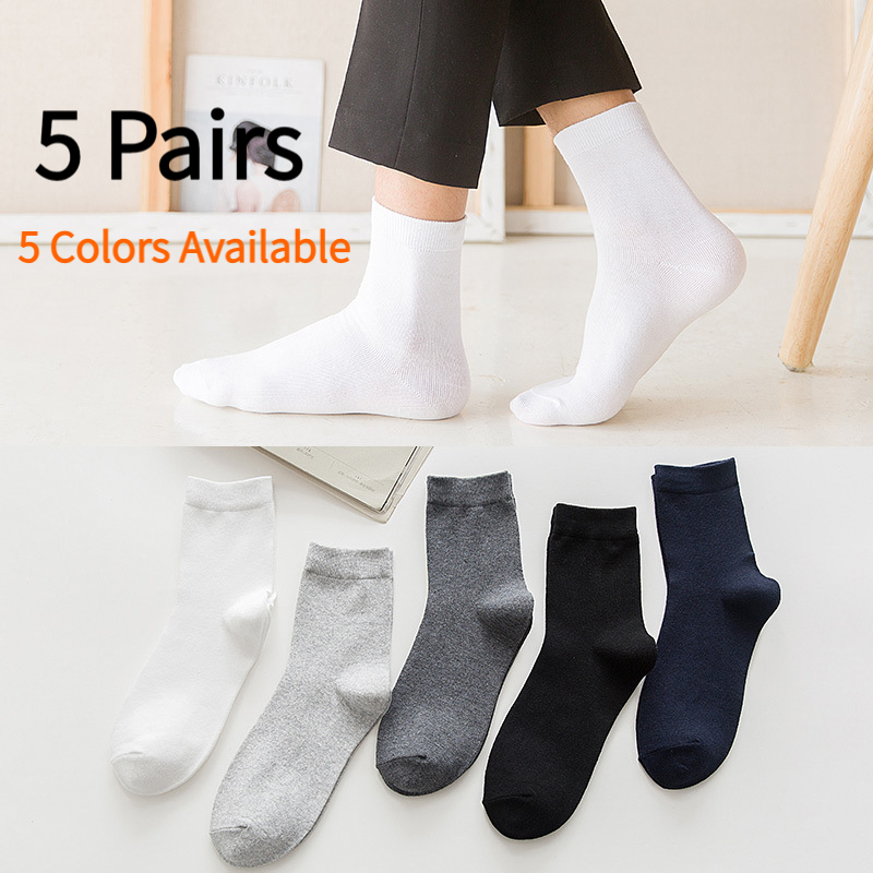 Men'S Shoes For Crews - Erkek 5 Çift Pamuklu Bilek Çorapları