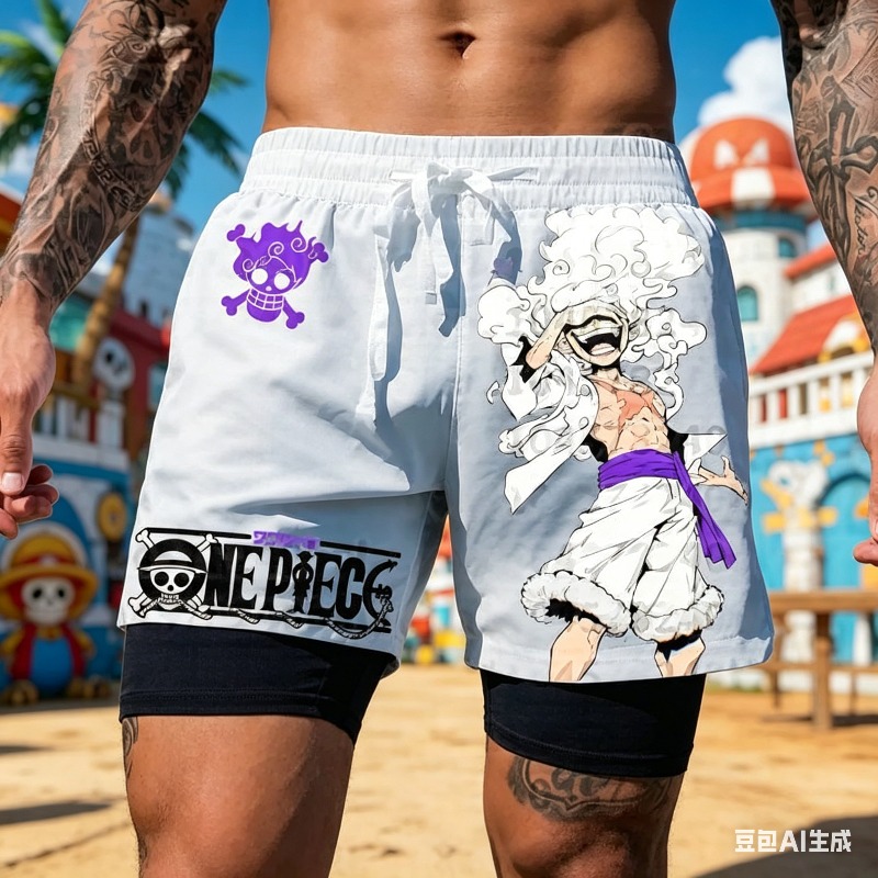 Men'S Shoes For Crews - One Piece Anime Beyaz Çift Katmanlı