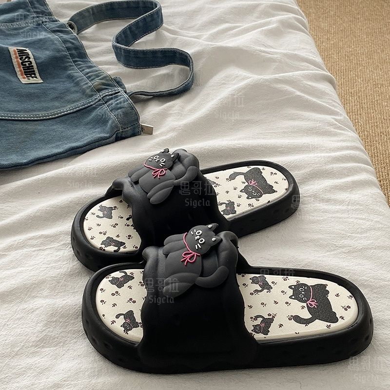 Men Shoes Size - Baskı Sevimli Ayı Kadın Terlik Yaz