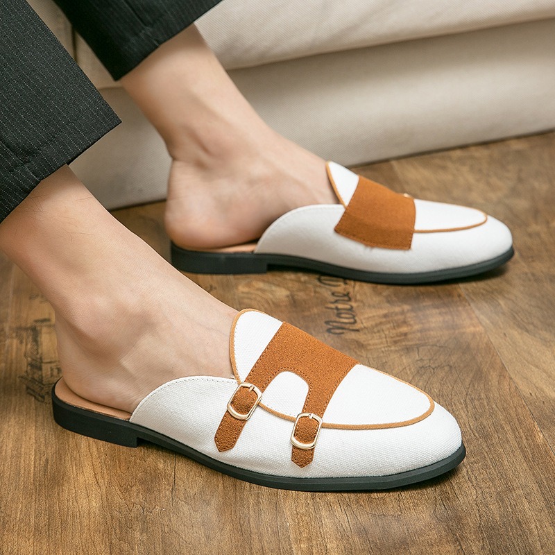 Monk Strap Shoe - Adam için tuval katır yarım ayakkabı